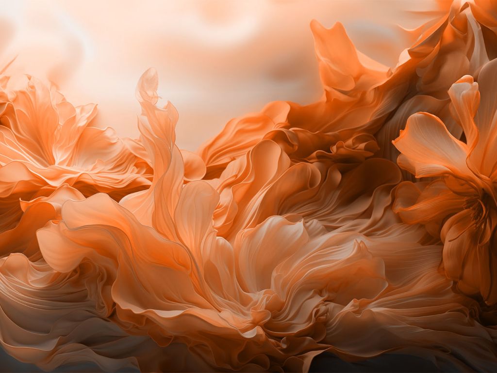Orange und schwarzer abstrakter Hintergrund. Lebendige Farben und Muster erzeugen ein faszinierendes visuelles Erlebnis.