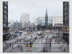 Ein Bild des Alexanderplatzes Doppelt belichtet effekt 2023 und 1946